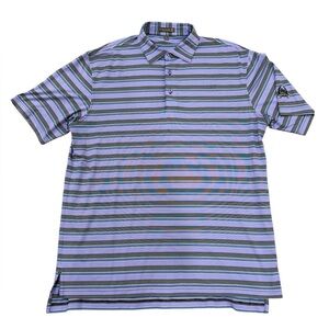Peter‎ Millar Summer Comfort Polo Large men’s striped purple gray country club